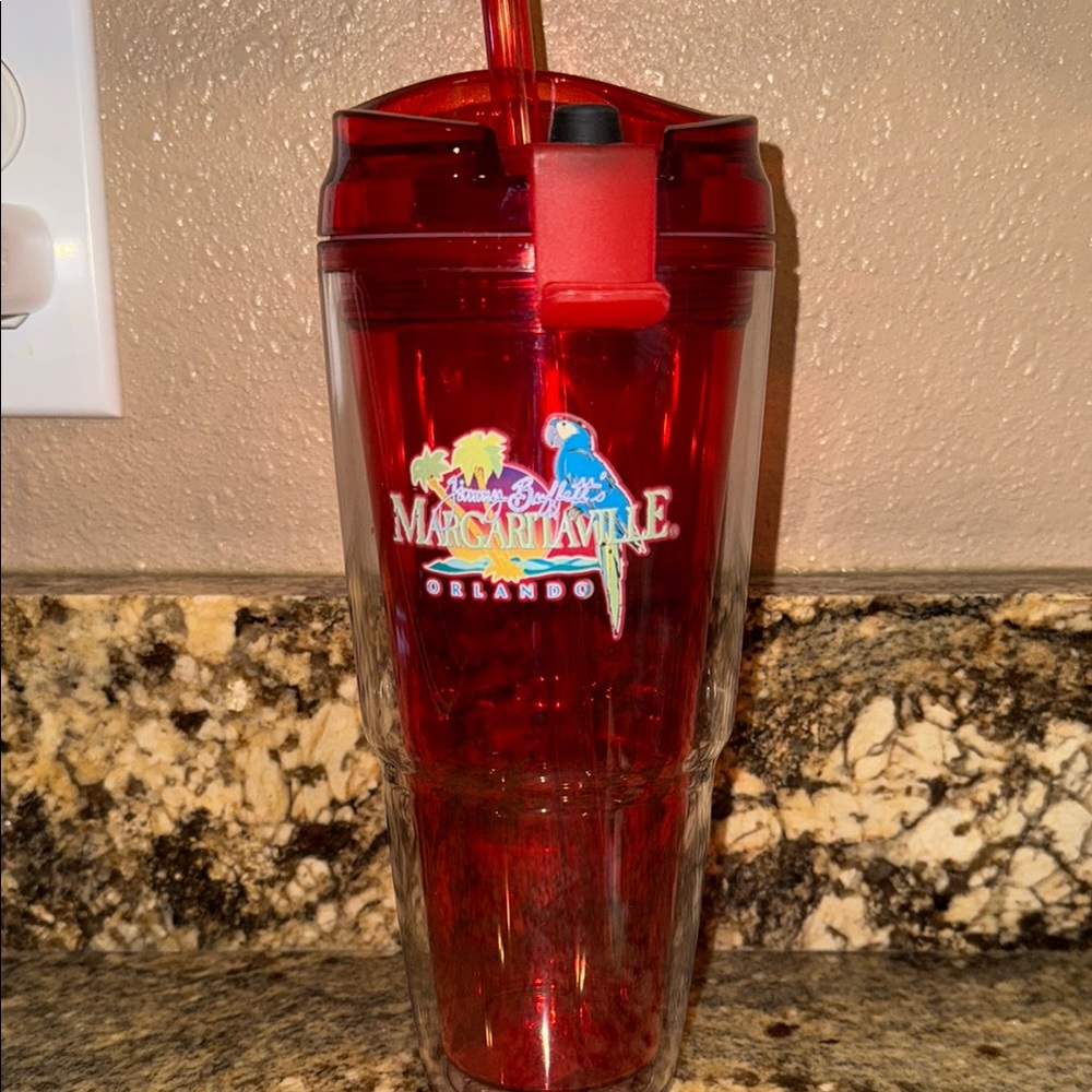 Margaritaville Red Travel Tumbler with Straw